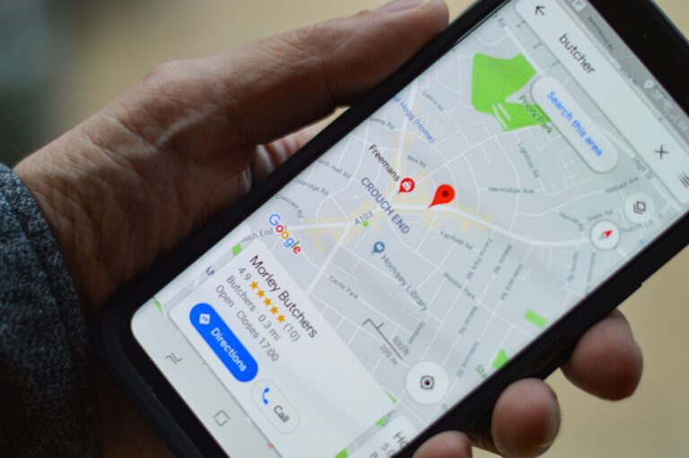 Google Maps search results displayed on a smartphone, illustrating how Google Business Profile rankings appear in local search.