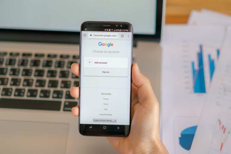 Smartphone displaying a Google account during Google Business Profile verification, representing the business verification process and approval timeline.